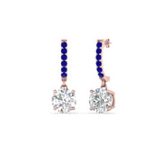 1 Carat Solitaire Halo Diamond Drop Earrings